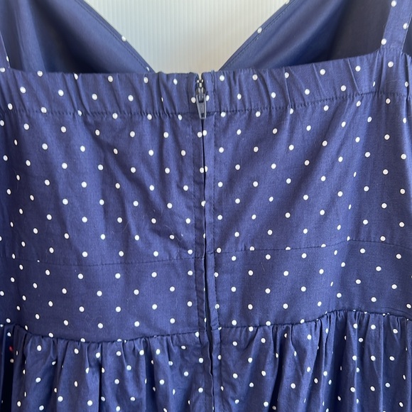 Torrid Polka Dot Dress Size 24 Pinup Rockabilly Sailor Vintage Navy Blue White - Picture 7 of 9